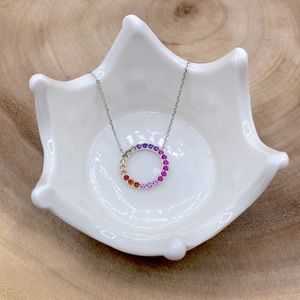 JCM Sterling Silver Full Circle Swarovski Crystals Eternity Necklace